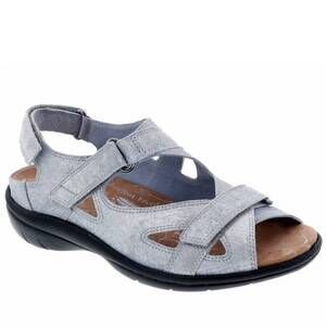 NEW BAREFOOT FREEDOM women's lagoon sandals in denim dusty leather